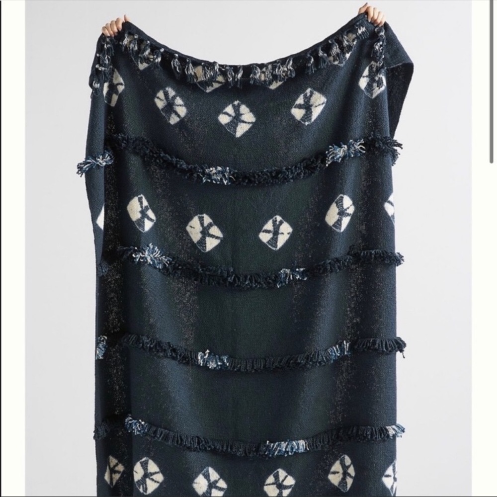 Anthropologie Fringed Sierra Throw Blanket Tie Dye